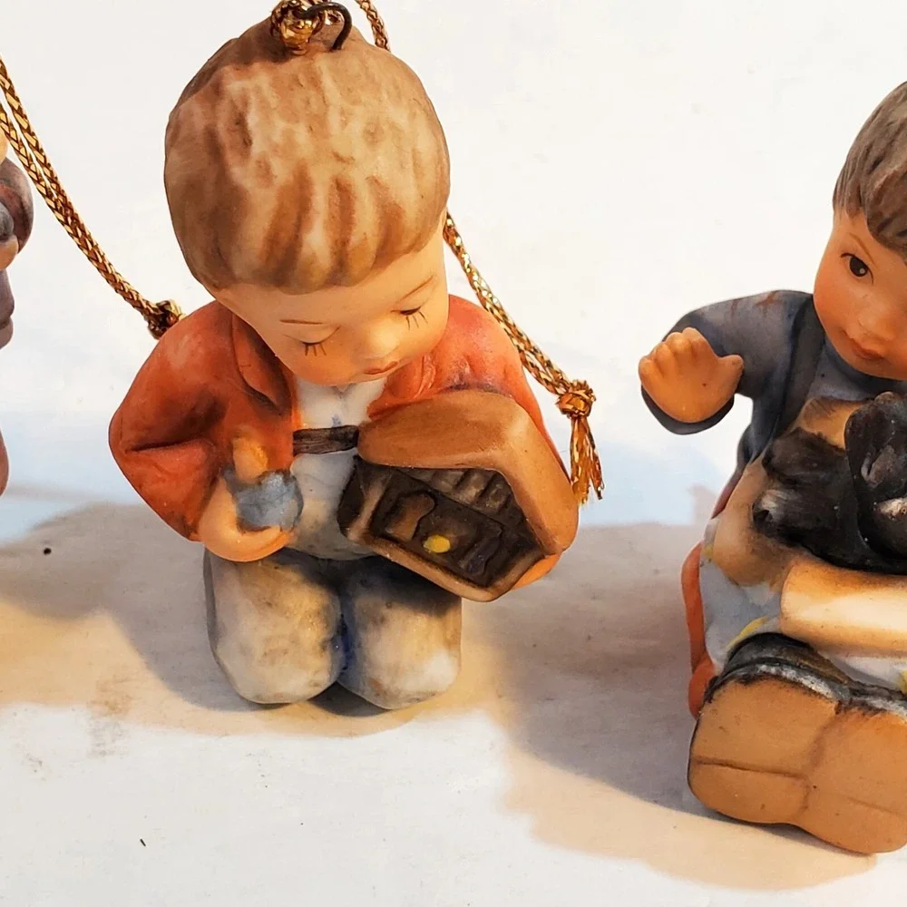 Lot of 3 Vintage 1997 Berta Hummel Children Christmas Tree Ornaments